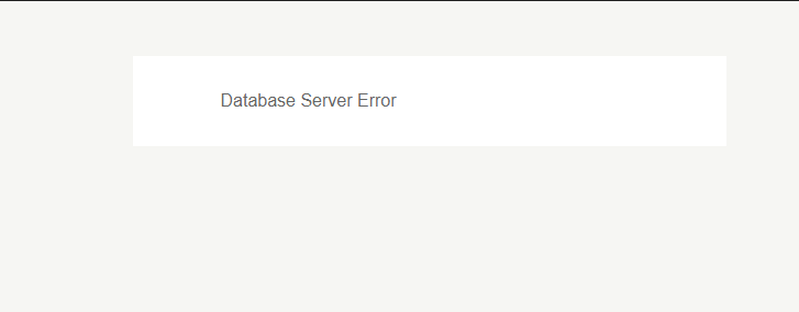 Database Sever Error